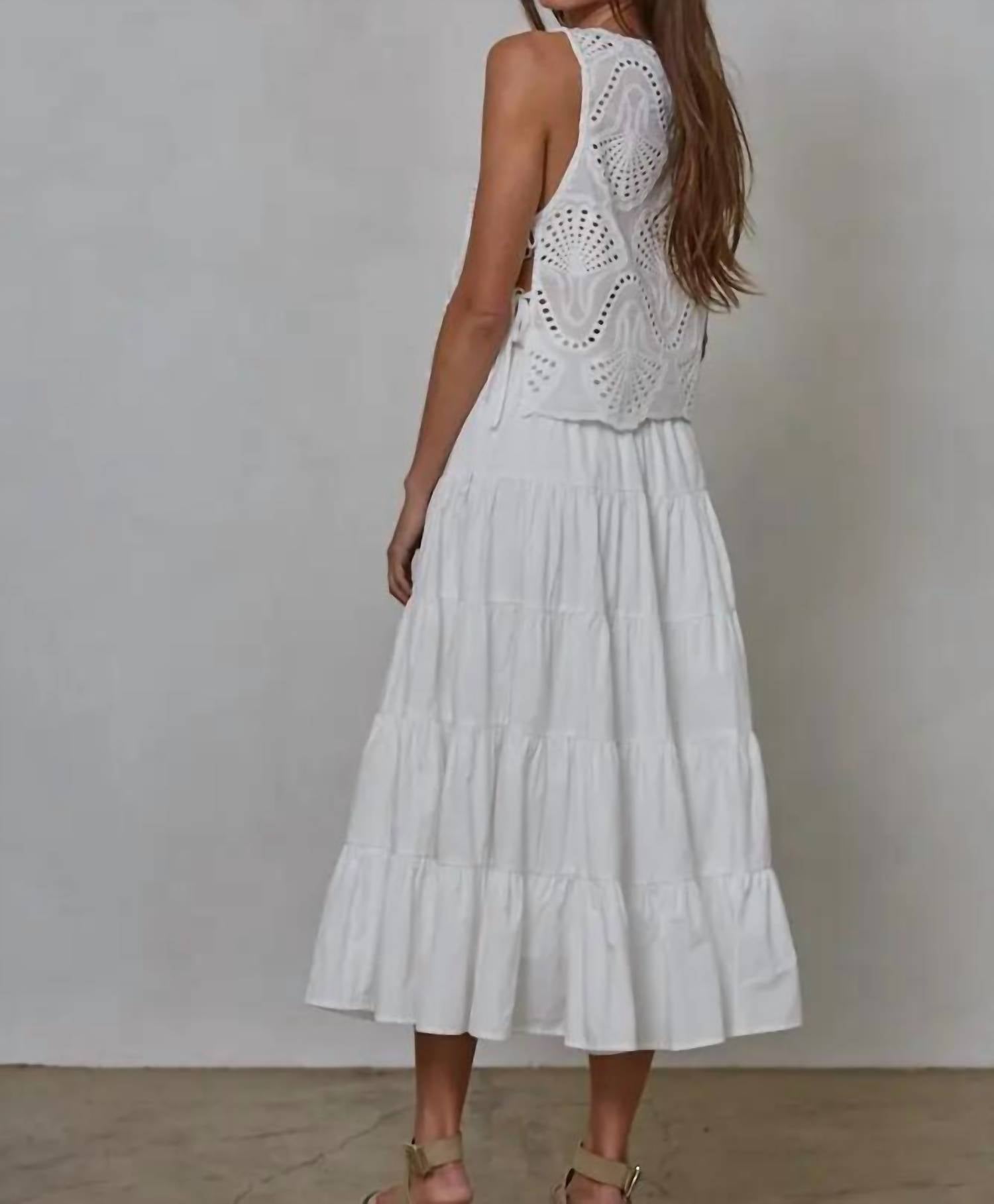 By Together - Cove Woven Cotton Eyelet Round Neck Sleeveless Top