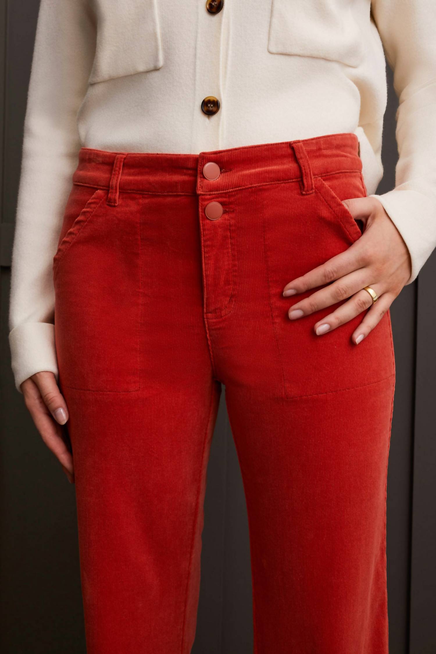 Tribal - Stretch Corduroy Straight Leg Pants