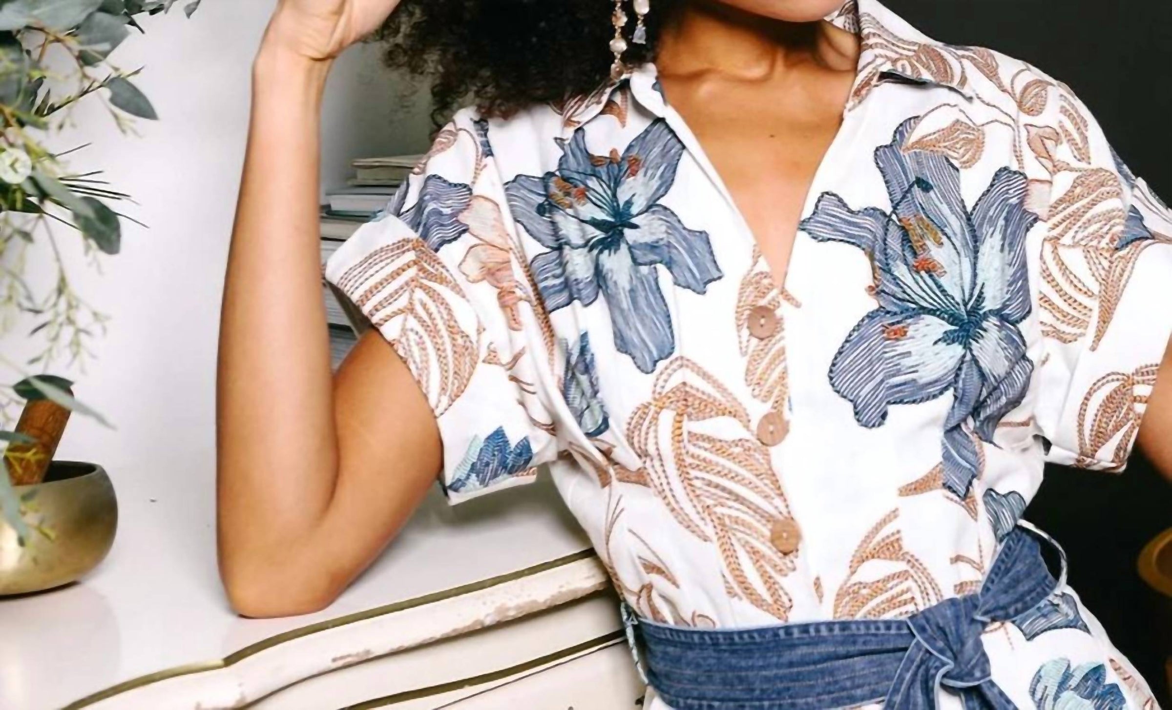 Aylaya - Monaco Floral Print Linen-blend Romper