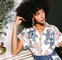 Aylaya - Monaco Floral Print Linen-blend Romper