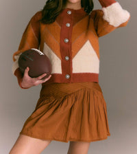 Allison New York - Fuzzy Chevron Cardigan