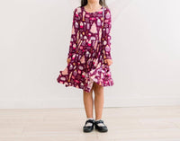 Kickee - Long Sleeve Twirl Dress With Pockets