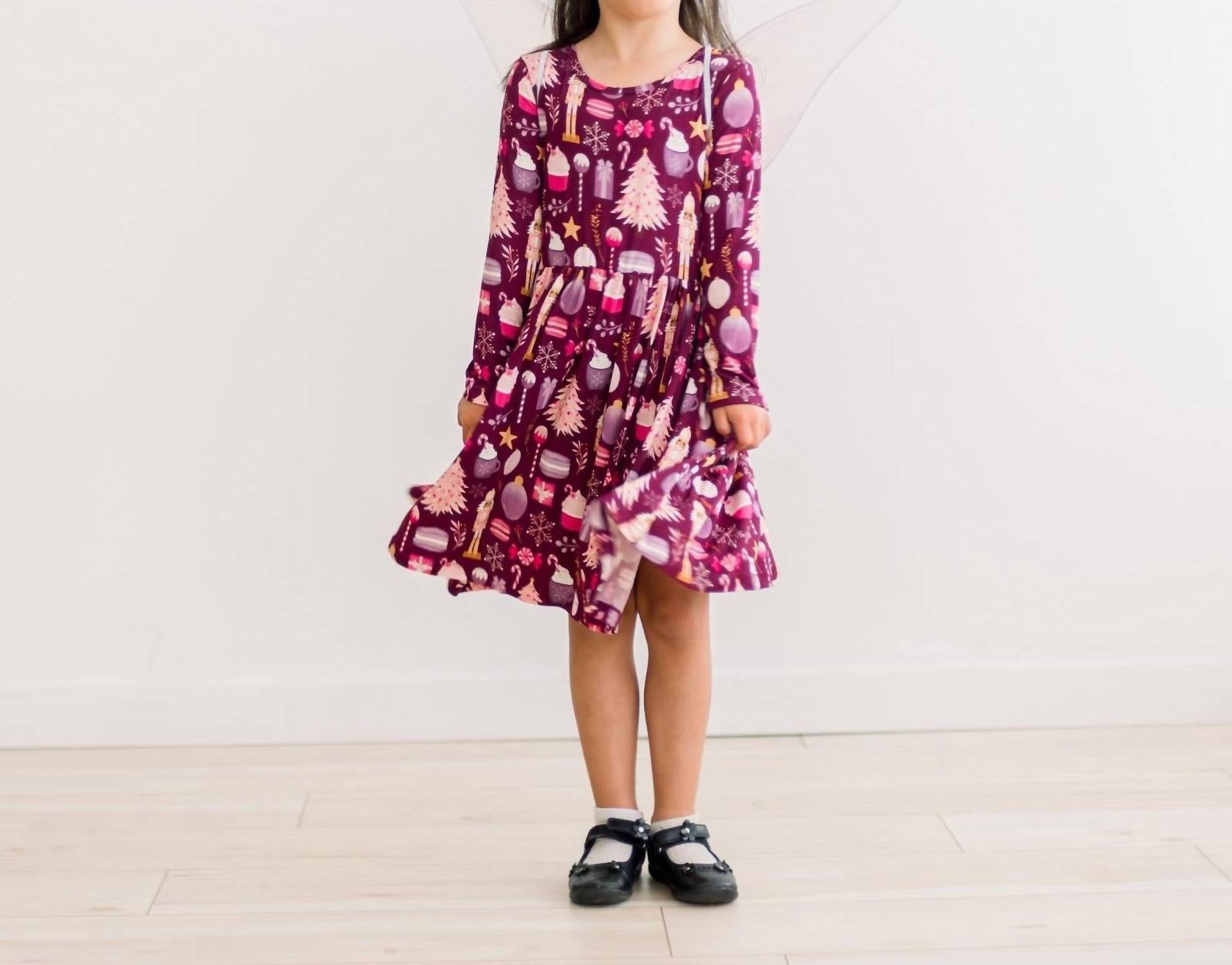 Kickee - Long Sleeve Twirl Dress With Pockets