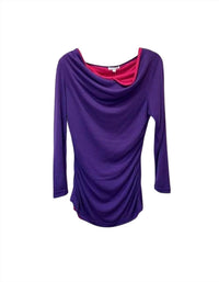 Avalin Women Knit Scrunch Cowl-Neck Blouse in purple pink - women's blouse