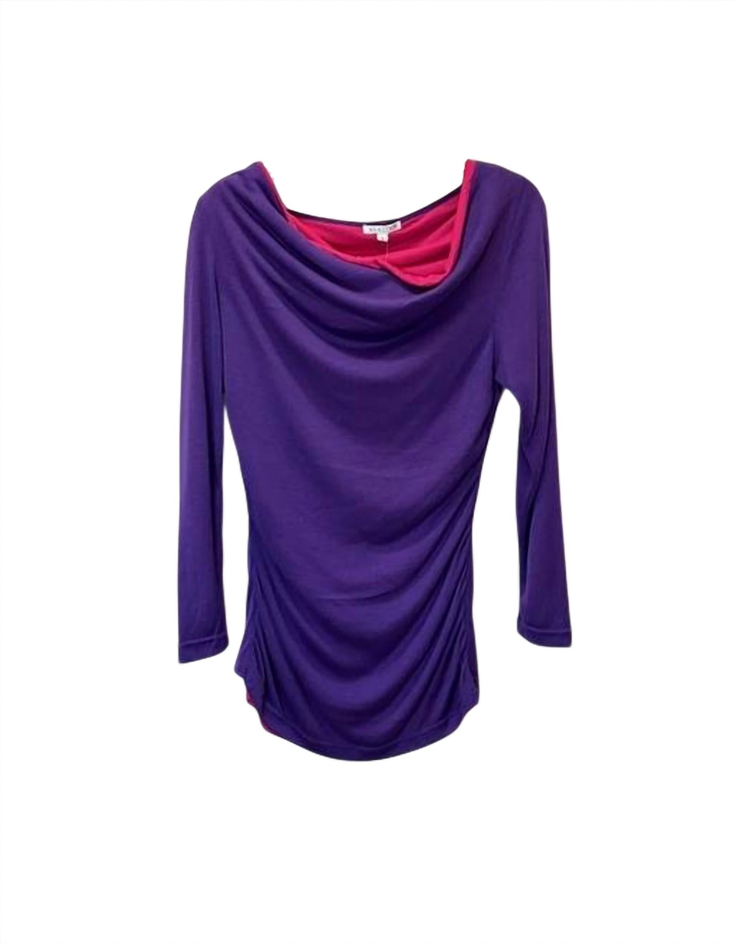 Avalin Women Knit Scrunch Cowl-Neck Blouse in purple pink - women's blouse