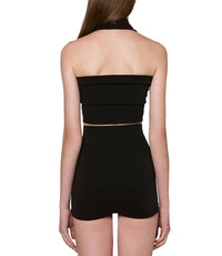 Philosophy Di Lorenzo Serafini - Draped Crop Top in Stretch Poplin