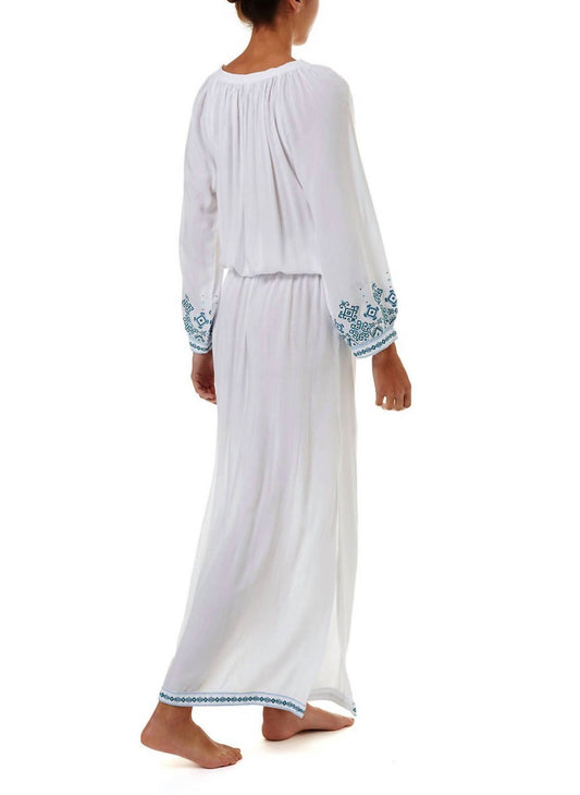 Melissa Odabash - Sienna Embroidered 3/4 Sleeve Maxi Dress