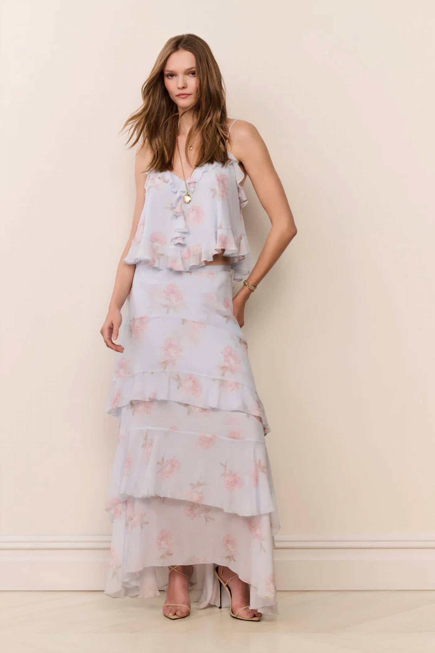 Loveshackfancy - Soleia Floral Chiffon Maxi Skirt