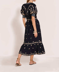 SCARLETT POPPIES Fia Dress in onyx black - women's dress - detail view