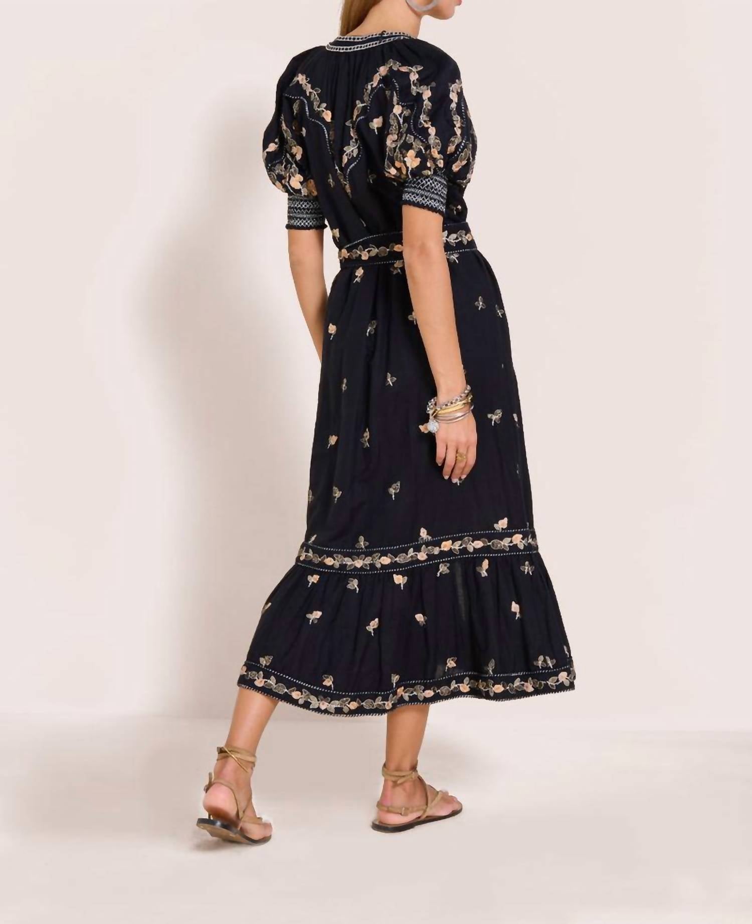 SCARLETT POPPIES Fia Dress in onyx black - women's dress - detail view