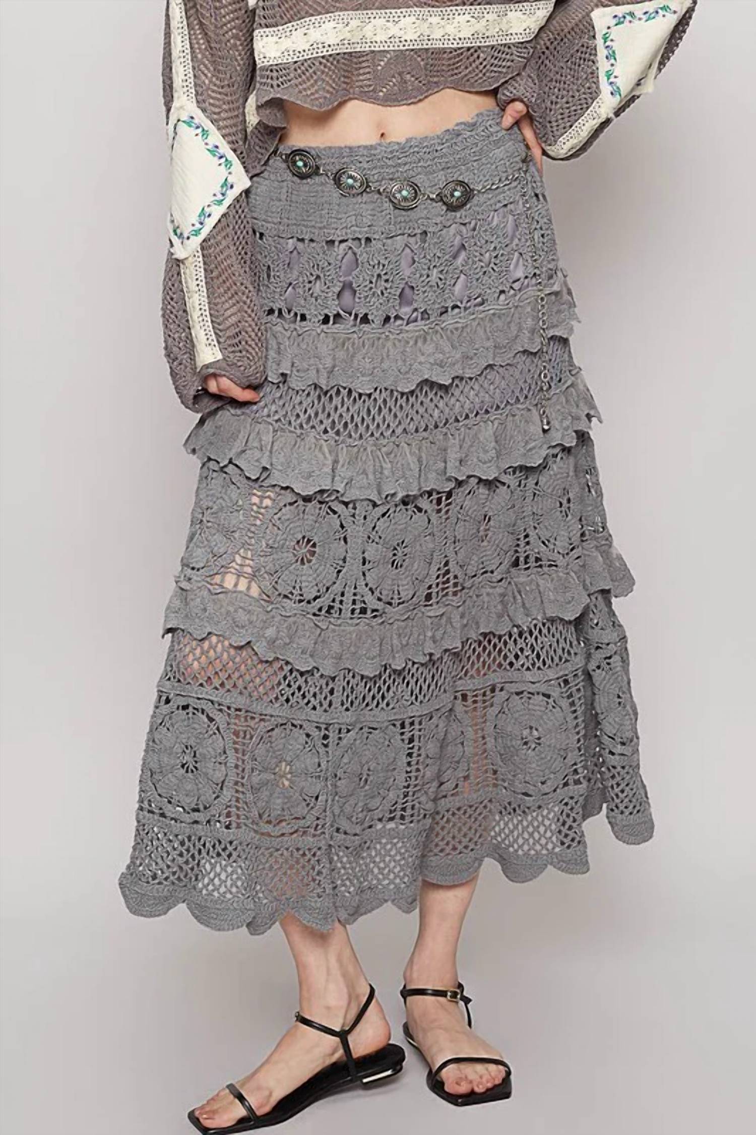Pol - Ruffle Crochet Skirt