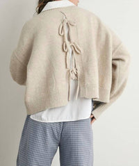 Buttermelon Tie-back Sweater in beige - women's sweater - detail view
