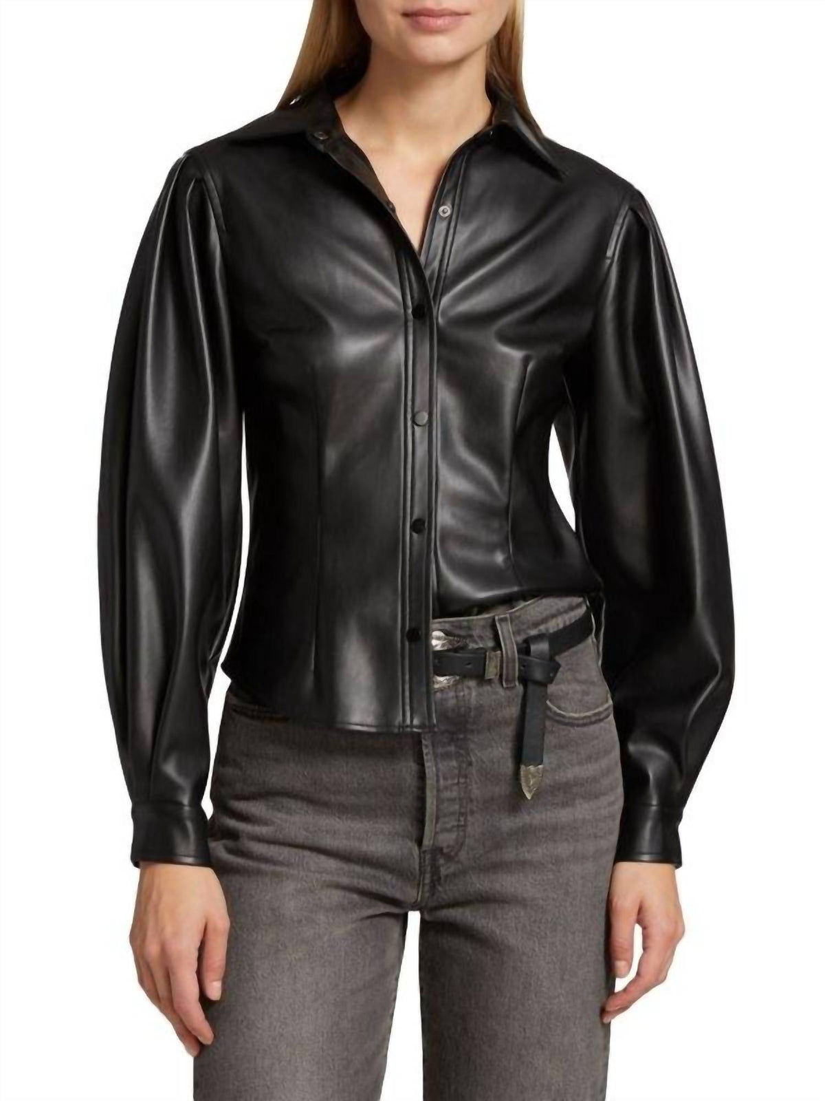 En Saison - Rylee Faux Leather Top