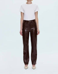 PISTOLA Cassie Straight Leg Pant in tobacco croc - women's pants - view 4