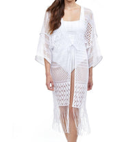 Profile By Gottex - Open Front V-Neck Crochet Dress Cover Up