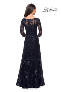 La Femme - Elegant Boat Neck Gown