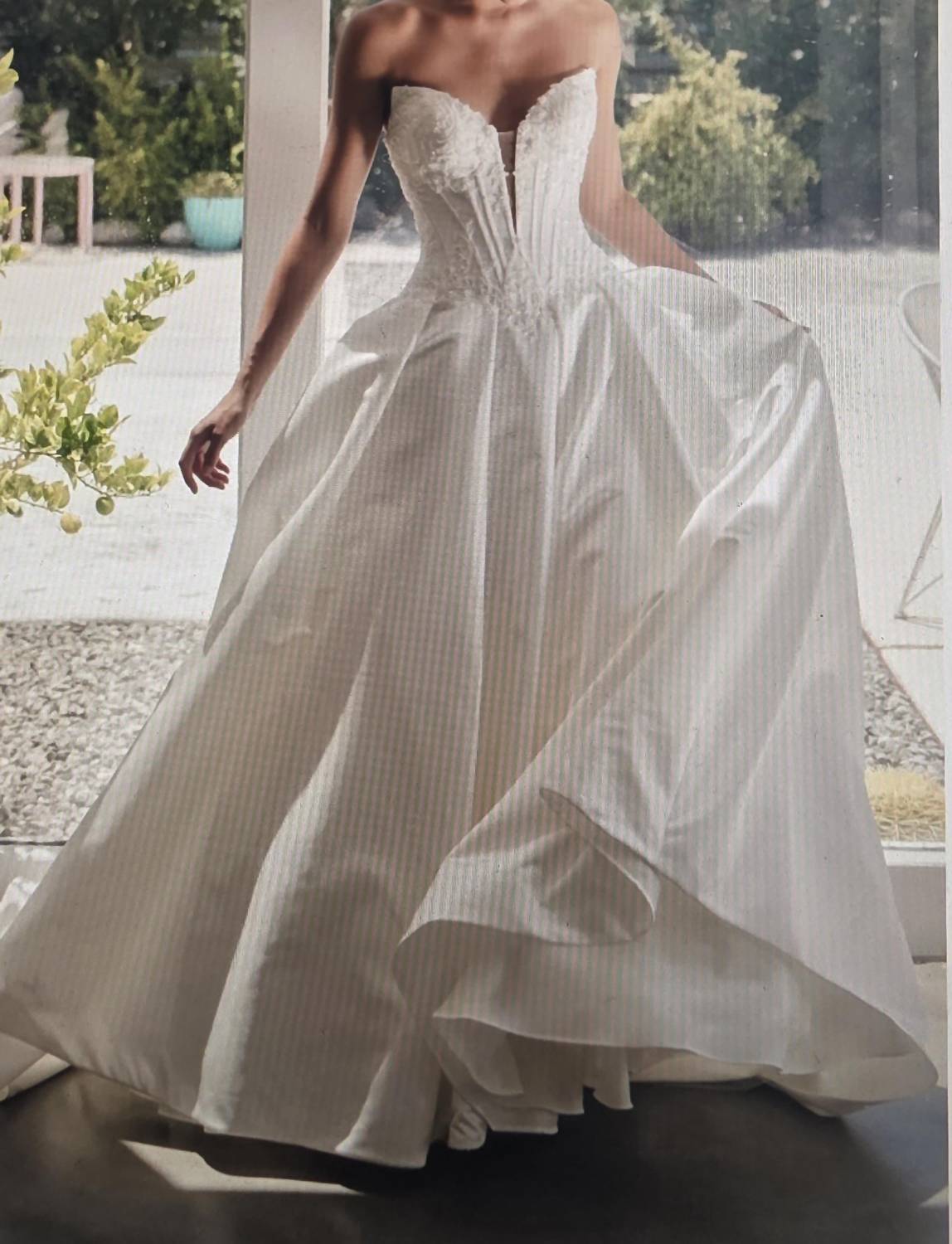 Stella York - Strapless Satin A-Line Wedding Dress