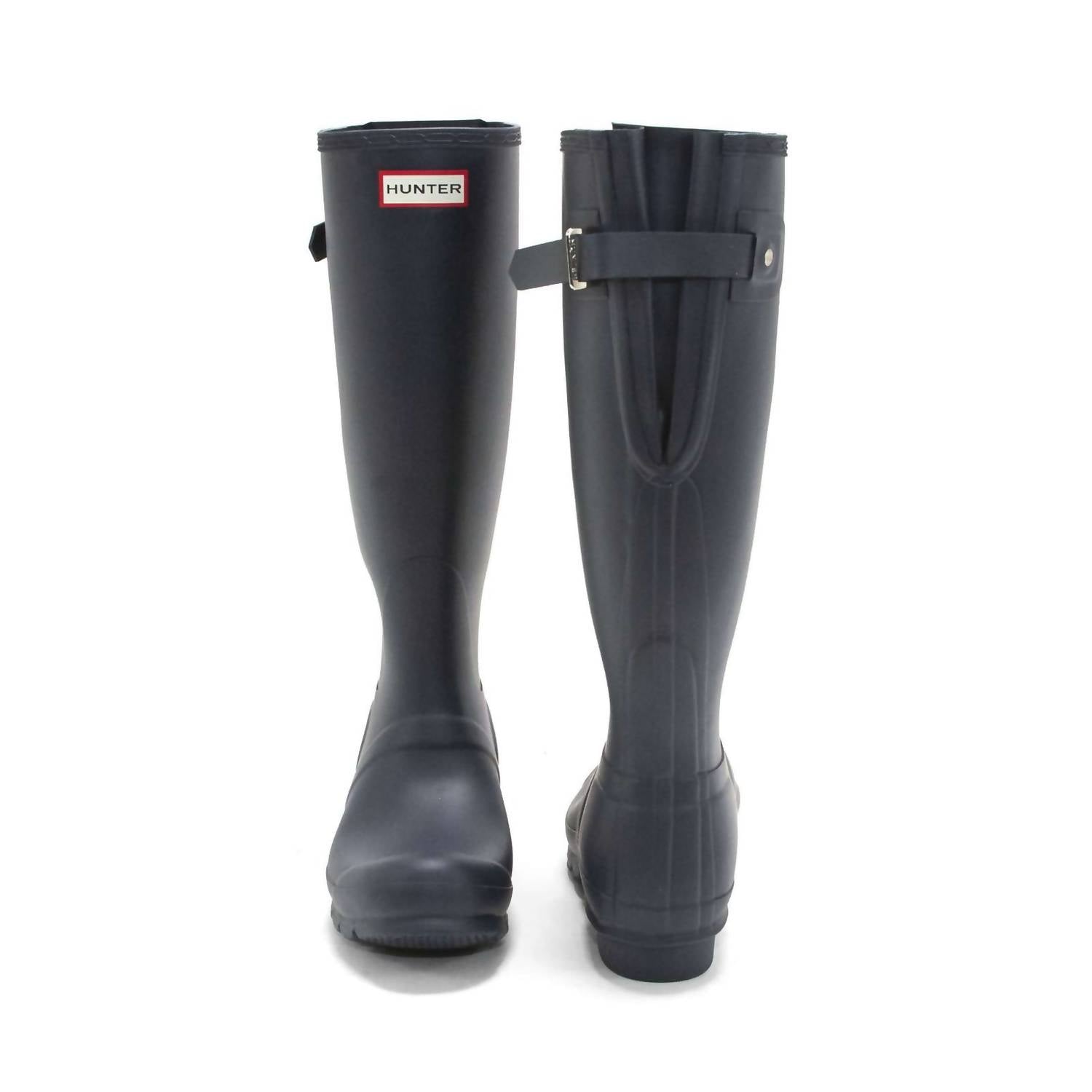 HUNTER Women's Original Tall Back Adjustable Rain Boots in navy - women's shoe - view 4