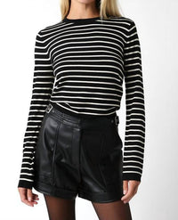 Olivaceous - Maya Striped Crew Neck Sweater