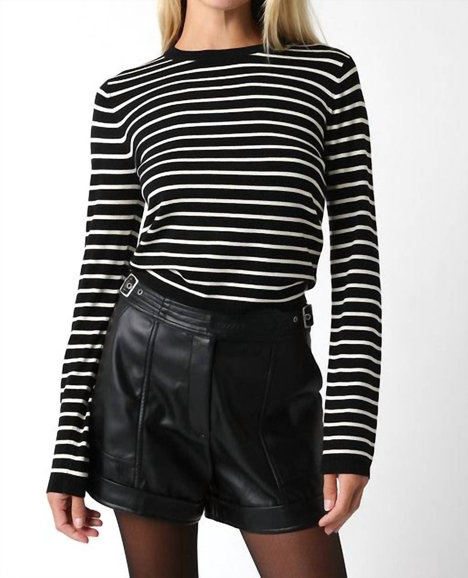 Olivaceous - Maya Striped Crew Neck Sweater