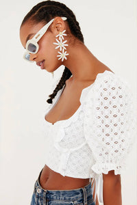 For Love & Lemons - Sand Dollar Lace-up Top