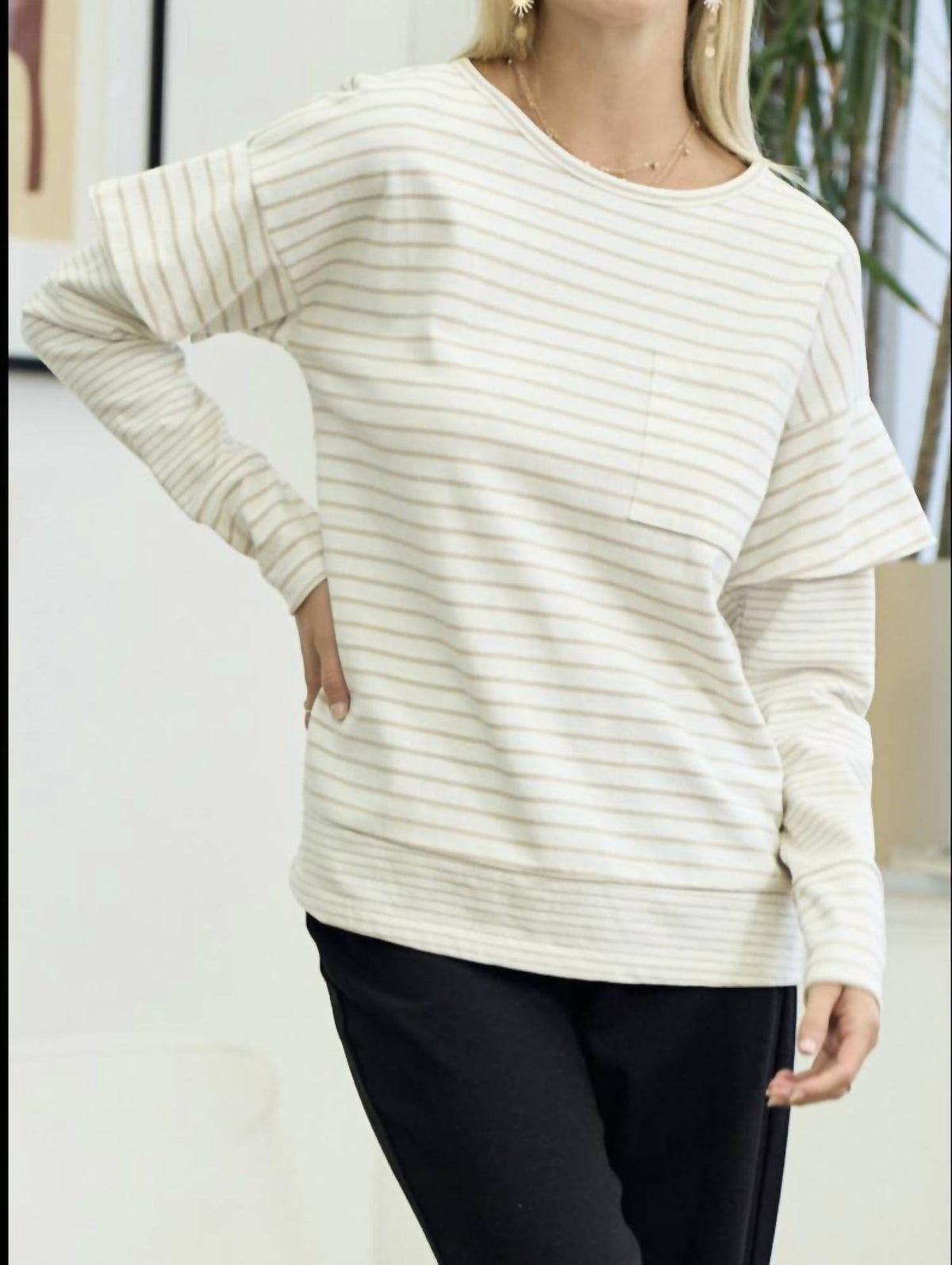 Doe And Rae - Striped Layered Shirt