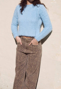 MINKPINK Elidi Knit Top in light blue - women's sweater - alternate view