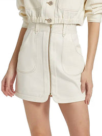 Hevron - Nora Cotton Zip-up Mini Skirt