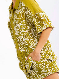 Little Secret Of Mine - Tropical Breeze Blouse & Elastic Waist Shorts Crochet Set