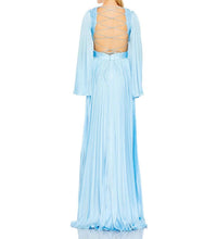 Mac Duggal - Cutout Lace-up Back Pleated Satin Gown