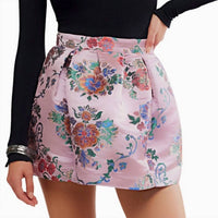 Free People Benjamine Mini Skirt in pink combo 1 - women's skirt