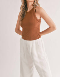 Sadie & Sage - Marshmallow Racerback Crop Tank
