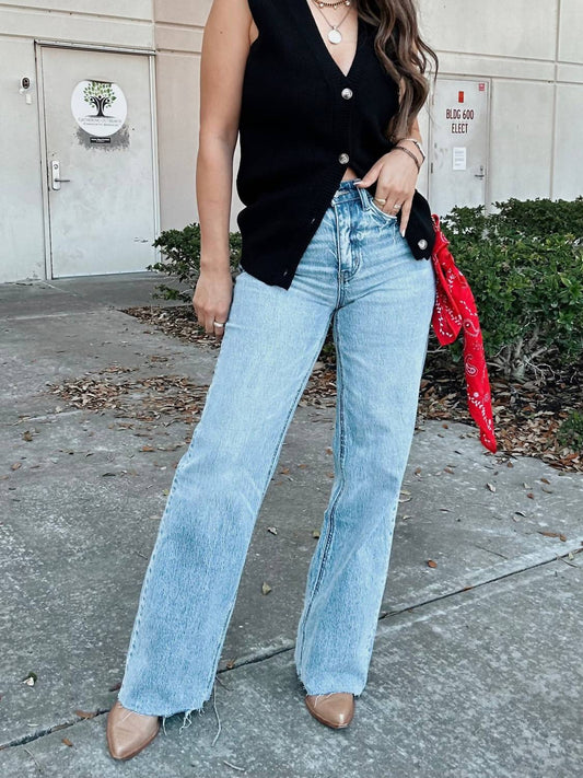 Vervet By Flying Monkey - Clair Straight Wide Leg Jeans