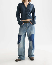 SCOTCH & SODA Modal Long Sleeve Shirt in carbon - women's long sleeve top