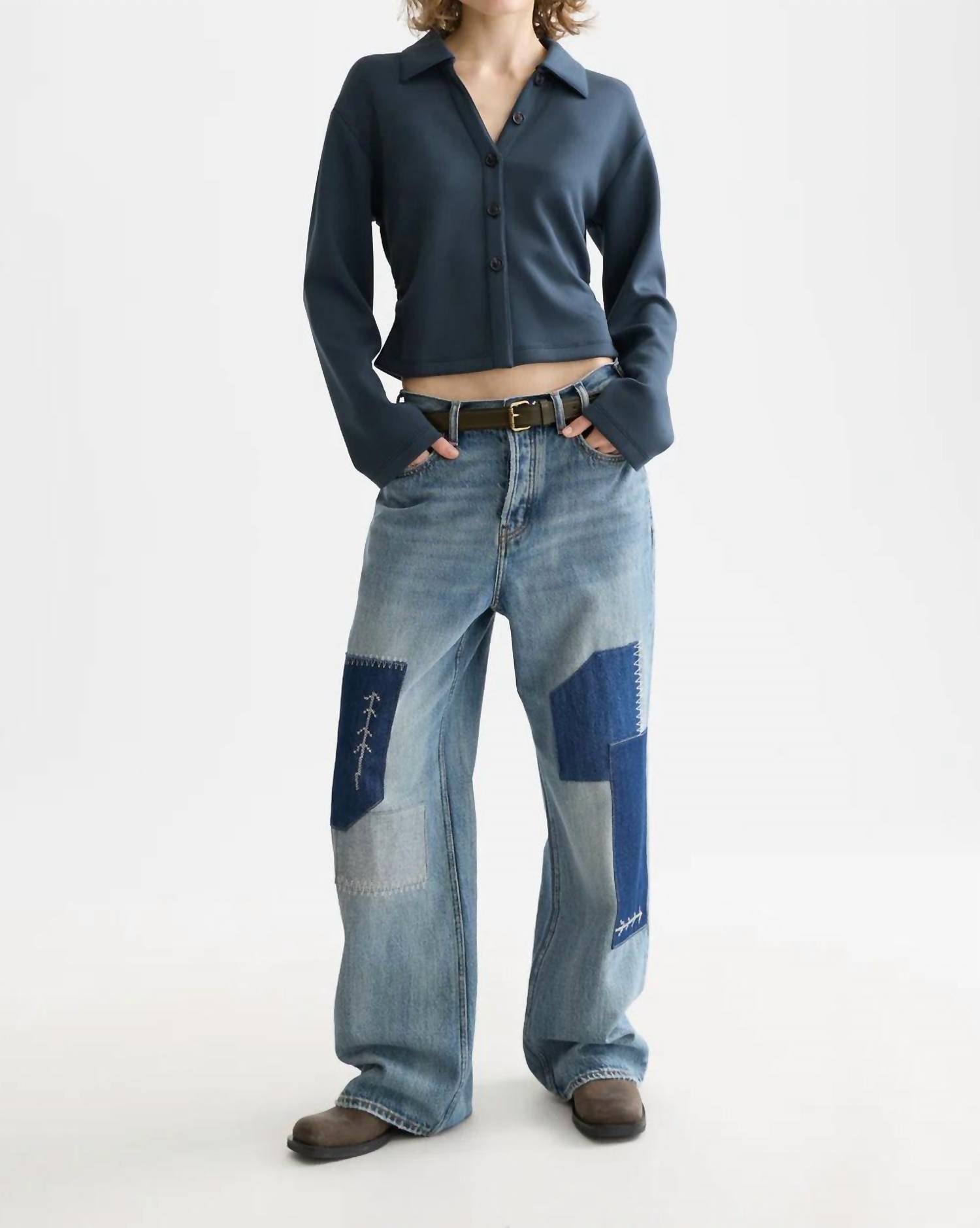 SCOTCH & SODA Modal Long Sleeve Shirt in carbon - women's long sleeve top