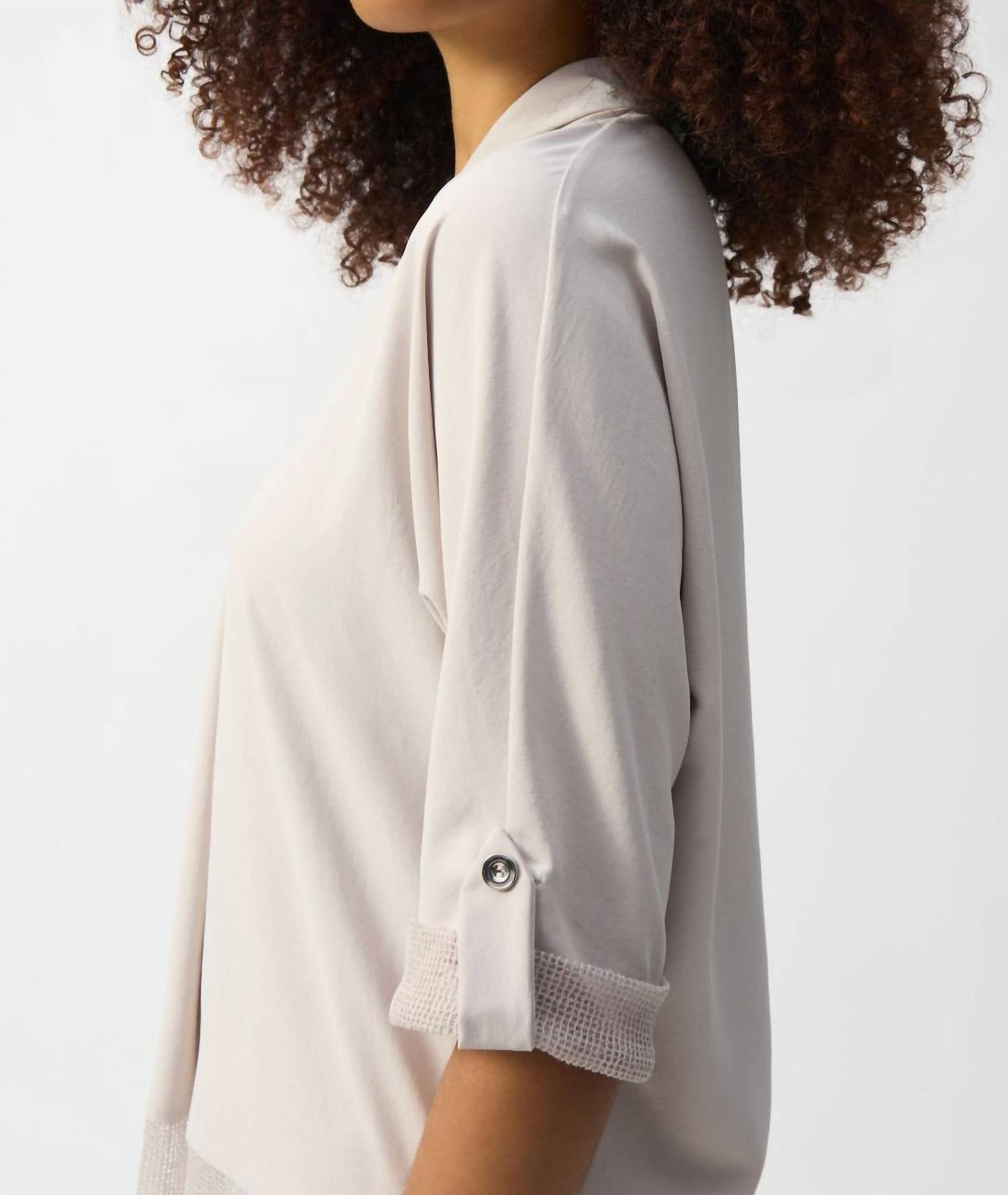 Joseph Ribkoff - Woven Boxy Top With Dolman Sleeves