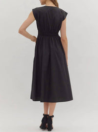 Entro - Thalia V-neck Zip-Front Midi Dress