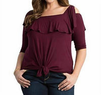 Kiyonna - Kelsey Off Shoulder Flounce Top
