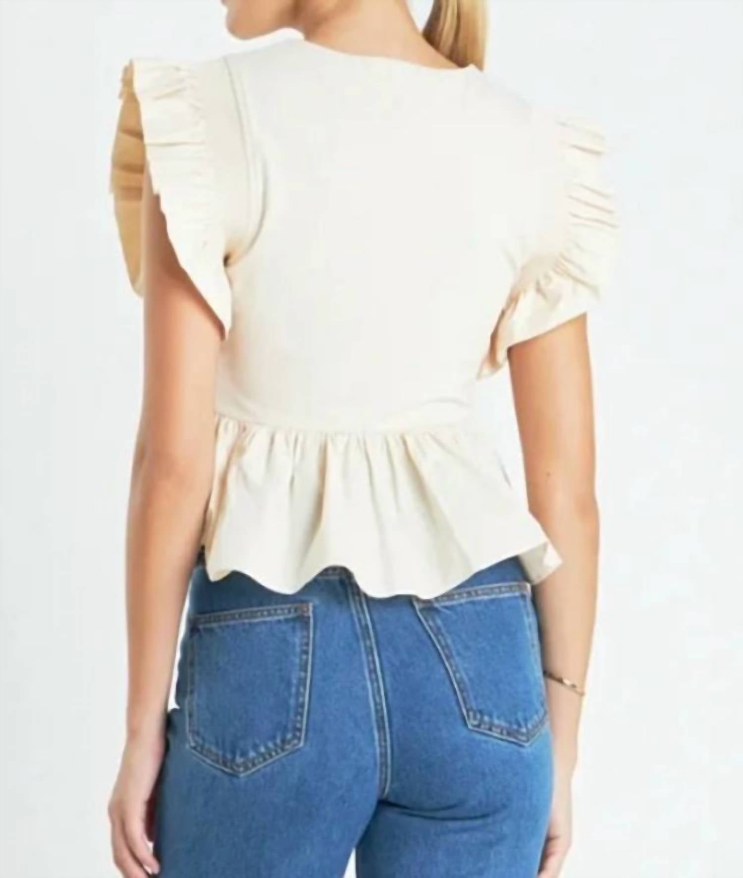 English Factory - Peplum Ruffled Top