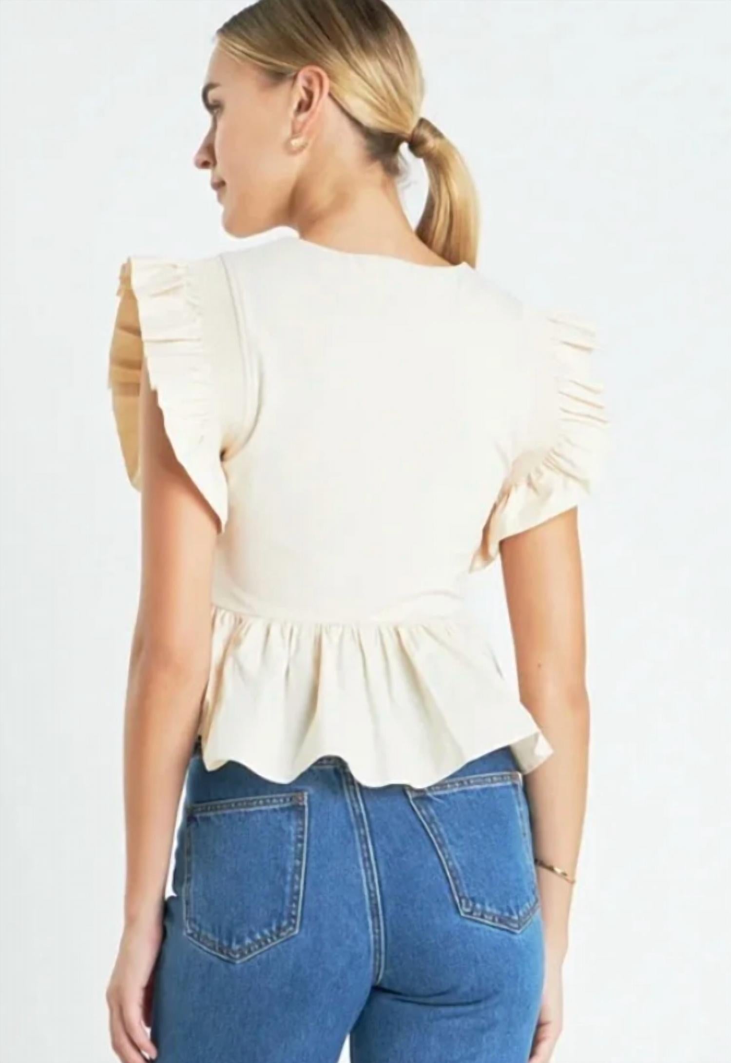 English Factory - Peplum Ruffled Top