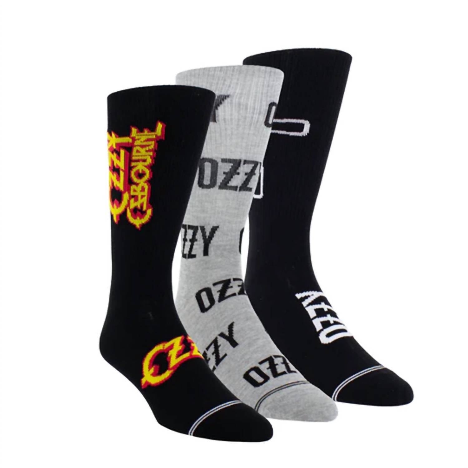 Perri’S Socks - Unisex - 3 Pairs Ozzy Assorted Crew Socks