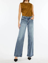 Kancan - Mid Rise Wide Leg Jeans