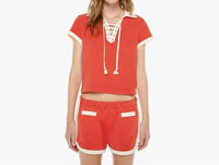 Mother - Lace Up Match Top