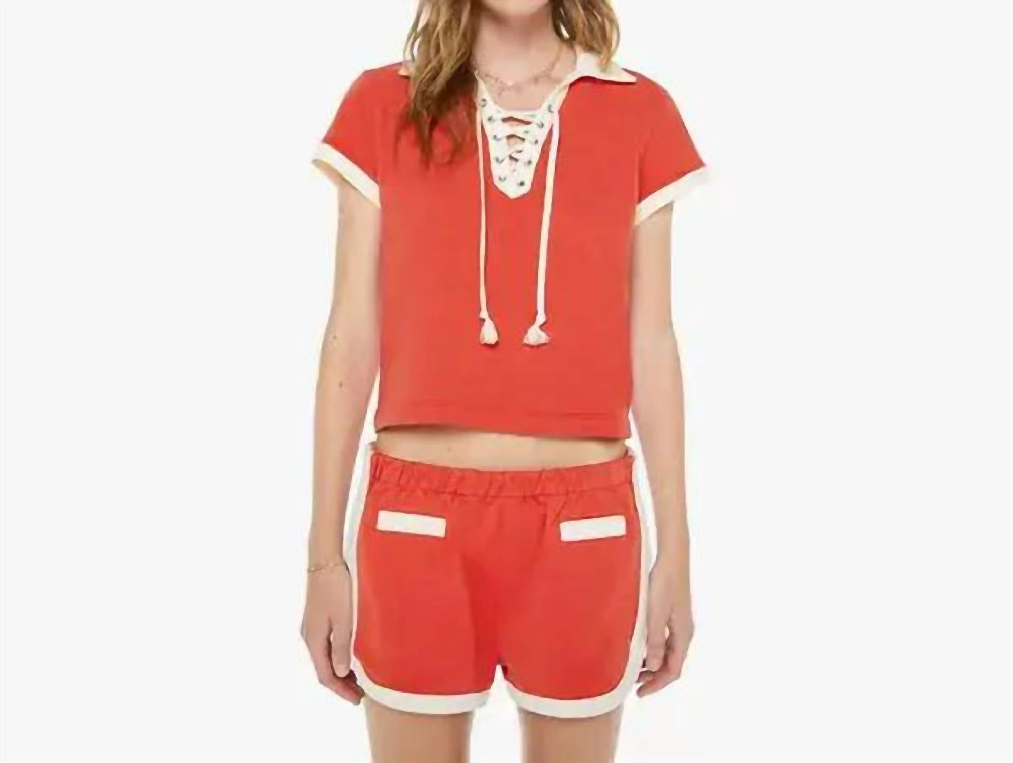 Mother - Lace Up Match Top