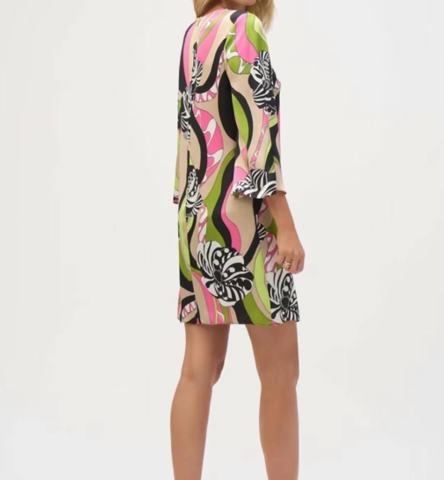 Joseph Ribkoff - Satin Retro Print Straight Dress