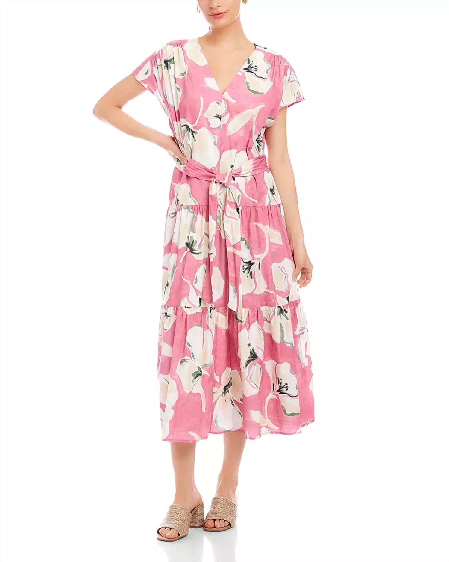 Fifteen Twenty - Kristine Tiered Front Slit Midi Dress