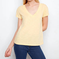 Charlie B - Organic Cotton Drop Shoulder V-Neck T-Shirt