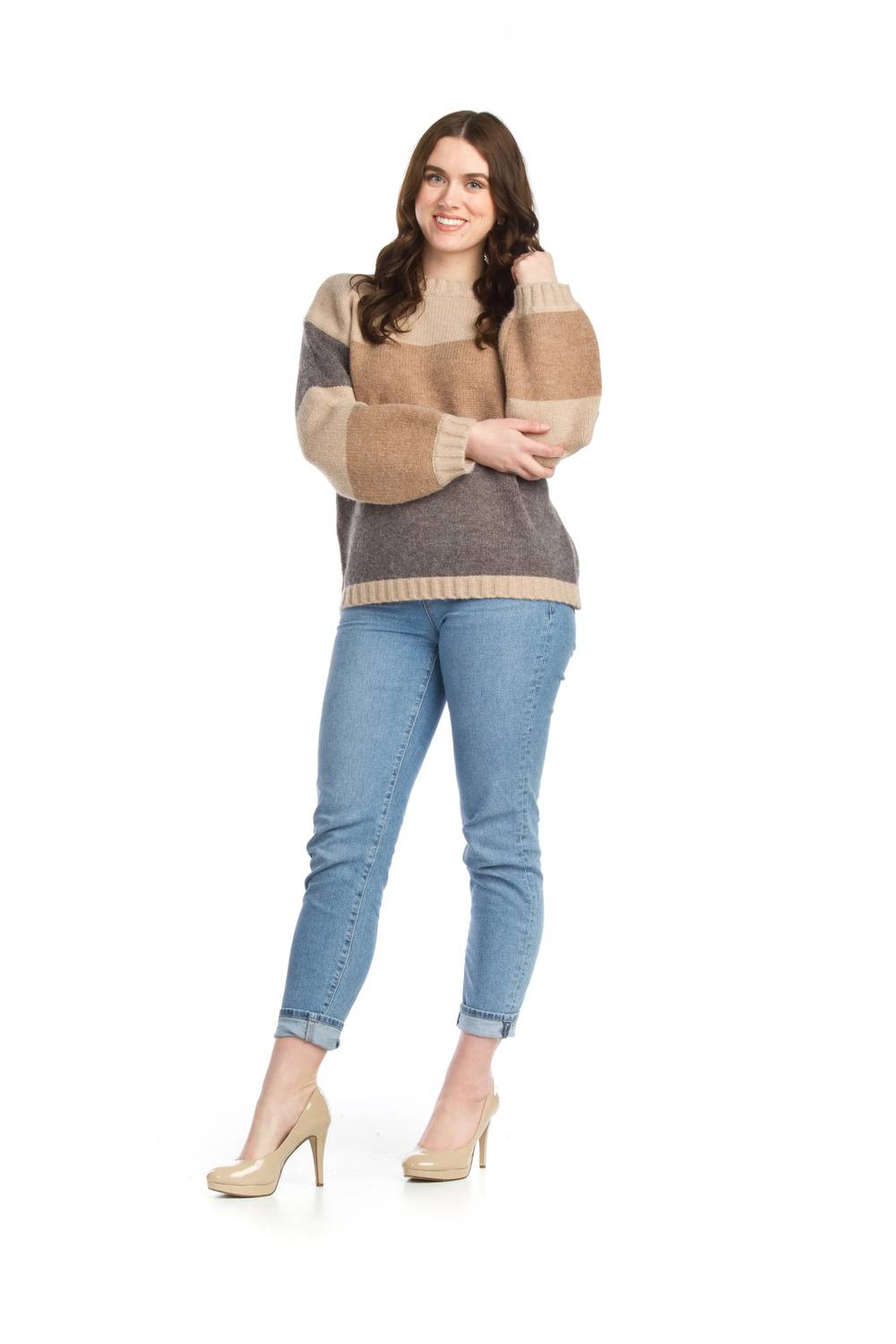 Papillon - Striped Color Blocked Sweater
