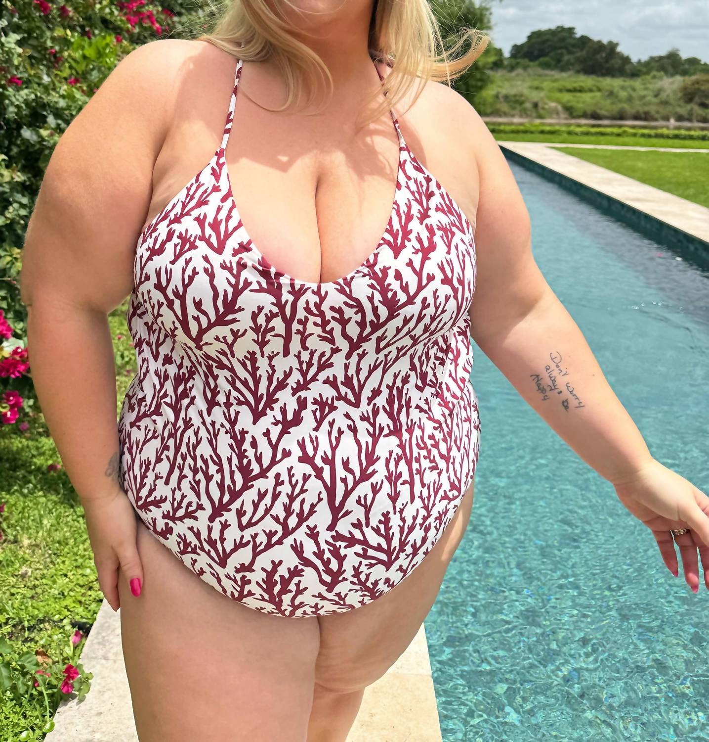 Alicia Swim - Cindy Cross Back One-piece Swimsuit - Plus