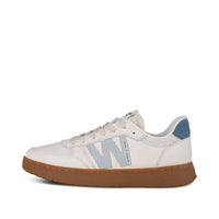 Woden Women's Frode Leather Sneaker in old denim - women's sneaker - detail view